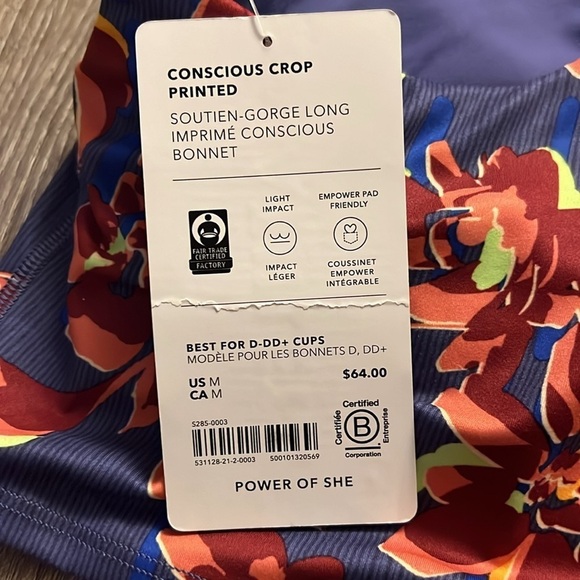 Athleta Conscious Crop printed top/bra - Picture 3 of 4